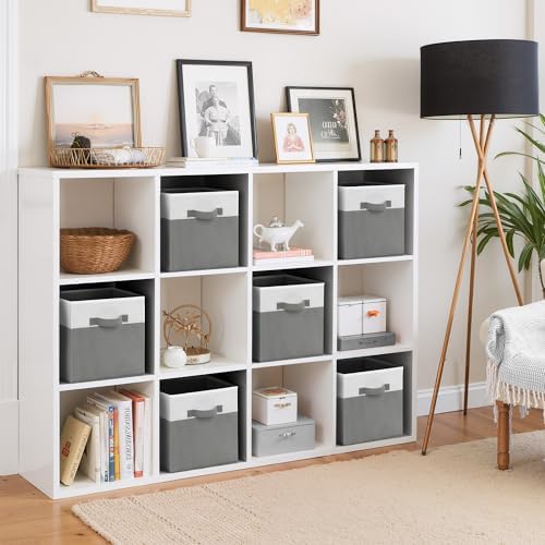 Cupic Cupid 6-Pack 11x11 Storage Cube, Fabric Storage Cubes, Gray and White - Image 4