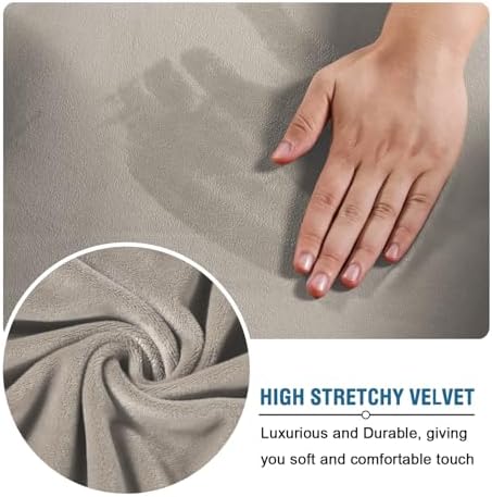 H.VERSAILTEX Wingback Chair Covers Velvet Plush Wing Chair Slipcover 1 Piece High Stretch Wing Back Chair Slipcovers Sofa Cover Furniture Cover with Elastic Bottom, French Oak - Image 3