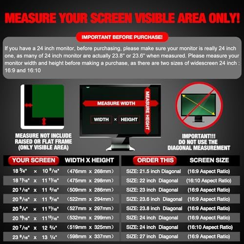 Computer Privacy Screen Filter for 22 Inch 16:10 Aspect Ratio Monitor - Image 2