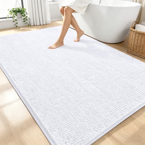 OLANLY Large Bathroom Rugs 70x46, Extra Soft Absorbent Chenille Bath Rugs by OLANLY