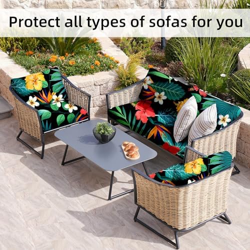 8 Pcs Outdoor Cushion Covers, Patio Sofa Cushion Covers Replacement - Image 5
