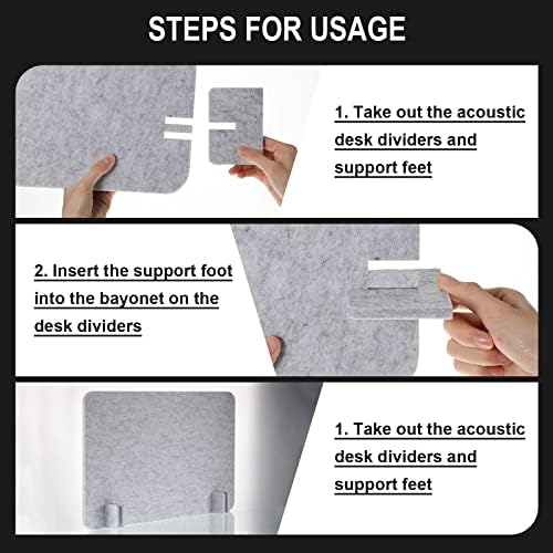 Fabbay10 Pcs Acoustic Desk Divider Desk Partition for Students, Sliver Gray - Image 6
