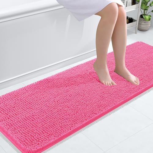 OLANLY Bathroom Runner Rugs 59x20, Extra Soft Absorbent Chenille Bath Rugs by OLANLY
