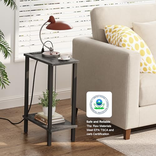 TUTOTAK Narrow Side Table Set of 2, Small End Table with Charging Station - Image 5