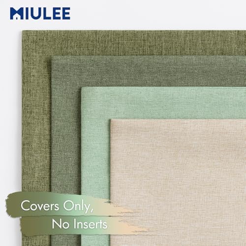 MIULEE Pack of 4 Decorative Outdoor Throw Pillow Covers Linen Waterproof Pillow Covers Summer Farmhouse Cushion Cases for Patio Garden Tent Balcony Couch Sofa 18x18 Inch Light Green - Image 5