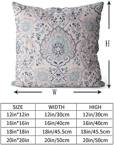 Snycler Boho Throw Pillow Covers 18x18 inch Set of 2 Terracotta Rust Blue Colored Throw Pillows Double Sided Boho Home Soft Decor for Bedroom Living Room Couch & Sofa (No Inserts) - Image 3