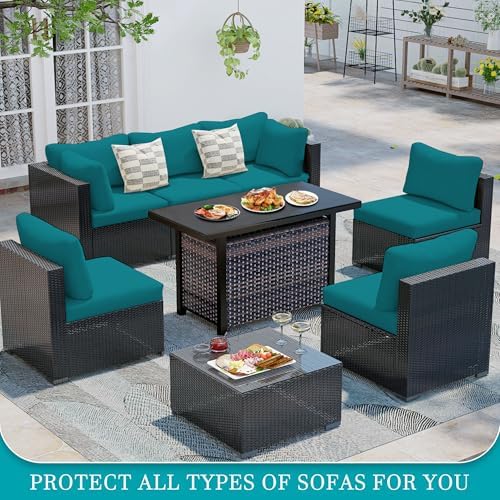 12 Pcs Outdoor Cushion Covers, Patio Sofa Cushion Covers Replacement - Image 5