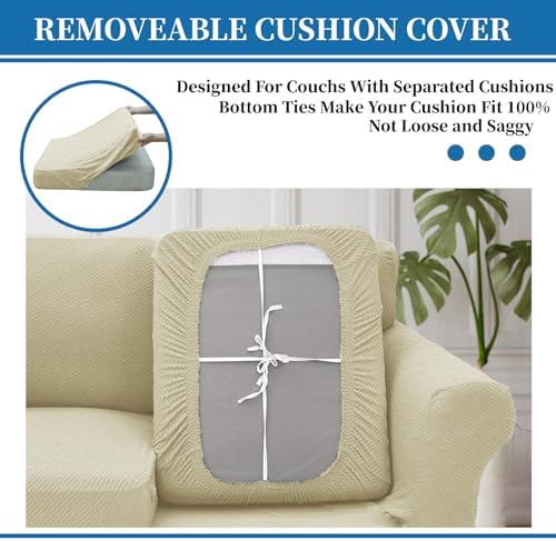 XINEAGE 3-Piece Stretch X-Large Sofa Cover, Washable Couch Covers for Dog - Image 6