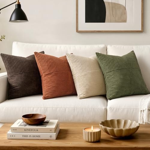 MIULEE Natural Beige Decorative Throw Pillow Covers for Couch 16x16 Inch - Image 5