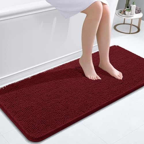 OLANLY Bathroom Runner Rugs 47x20, Extra Soft Absorbent Chenille Bath Rugs by OLANLY
