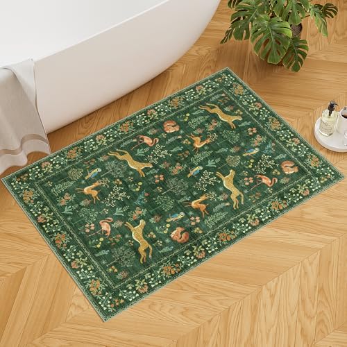 DUKINO 2x3 Entryway Rug, Washable Door Mat Animal Rug for Kitchen, Green - Image 4