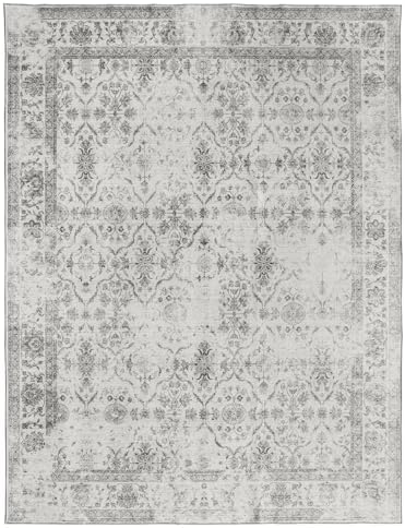 ReaLife Rugs Machine Washable Area Rug - Living Room Bedroom Bathroom Kitchen Entryway Office - Padded Low Pile Stain Resistant Premium - Boho Farmhouse Vintage - Noor - Ivory Grey 4' x 6' - Image 3