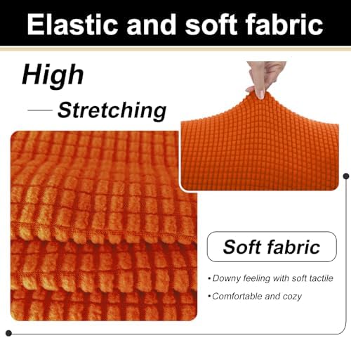 U-NICE HOME 4 Pieces Oversized Stretch Couch Cover Slipcover, Orange - Image 6