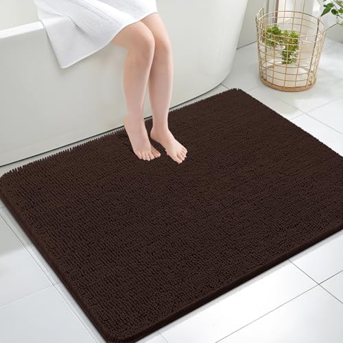 OLANLY Large Bathroom Rugs 40x32, Extra Soft Absorbent Chenille Bath Rugs by OLANLY