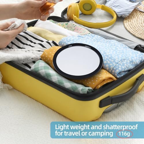 Fogless Shower Mirror for Shaving and Makeup with 3 Removable Powerful Suction Cups, Shatterproof Anti Fog Mirror for Shower and Bathroom, Glassless Safety Kids Mirror (Black) - Image 7