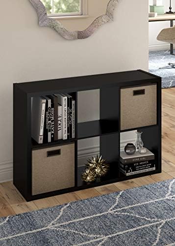 ClosetMaid 6 Cube Storage Shelf Organizer Bookshelf with Open Back, Vertical or Horizontal, Easy Assembly, Wood, Black Finish - Image 2