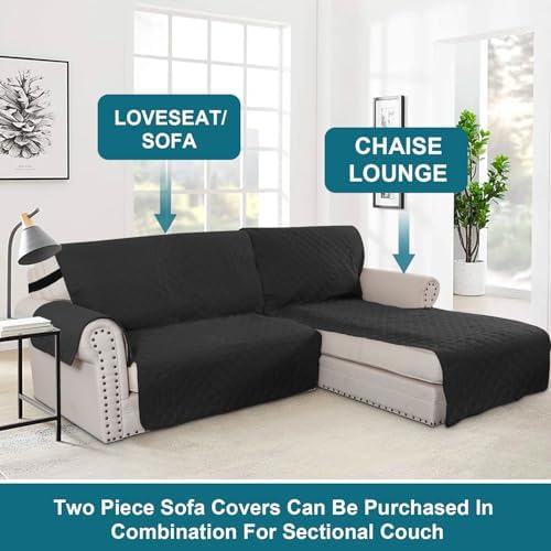 Turquoize 100% Waterproof Sofa Covers Chaise Lounge L Shape Sofa Protector - Image 5