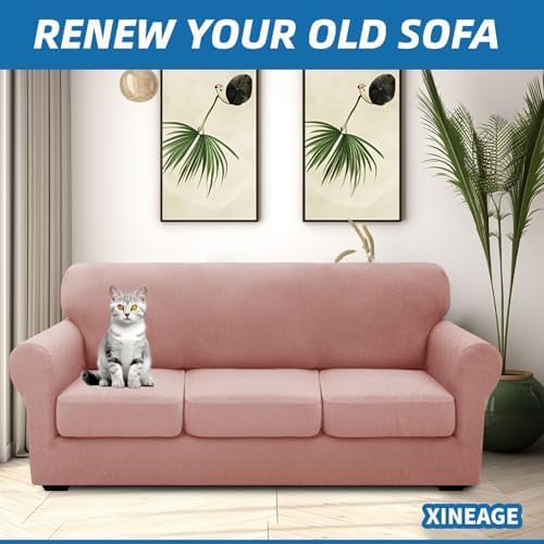 XINEAGE 4-Piece Stretch Sofa Cover, Washable Couch Covers for Dog - Image 4