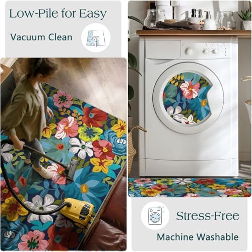 3x5 Flower Entry Rug, Washable Indoor Outdoor Mats for Front Door - Image 6