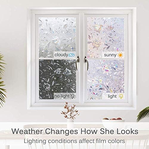 Volcanics Rainbow Window Film - Static Clings, 3D Decals & Stickers for Glass Doors & Windows, Heat Control & Anti UV, 35.4 x 78.7 Inches - Image 6