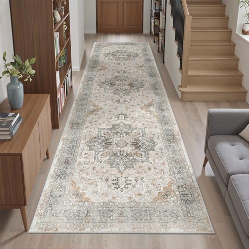 Madane Kitchen Runner 2'6''x8' Rug Runners for Hallways, Light Taupe Brown - Image 4