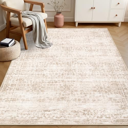 3x5 Area Rugs Living Room: Washable Rug for Bedroom Beige Brown - Image 3