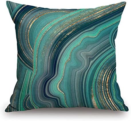 TSSOHU Throw Pillow Cover 18x18 Inch Luxury Green Marble Home Decor Pillowcas Square Cushion Cover for Sofa Bed Couch by TSSOHU