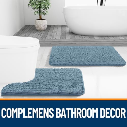 OLANLY Bathroom Runner Rugs 44x24, Extra Soft Absorbent Chenille Bath Rugs - Image 7