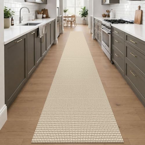 KOZYFLY Braided 2x20 Runners Rugs for Hallway, Extra Long Washable Runner Rug, Woven Non Slip Kitchen Runner, Cotton Entryway Rug, Floor Carpet for Entry, Aisle, Hall, Ivory Beige - Image 2