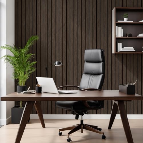 Fititem Wood Wall Panels Peel and Stick Wallpaper 3D Faux Walnut 15.7”×118” | Wood Salt Wall Panels for Accent Walls Dark Brown Self Adhesive Waterproof Wallpaper for Living Room Bedroom Removable Decor - Image 5