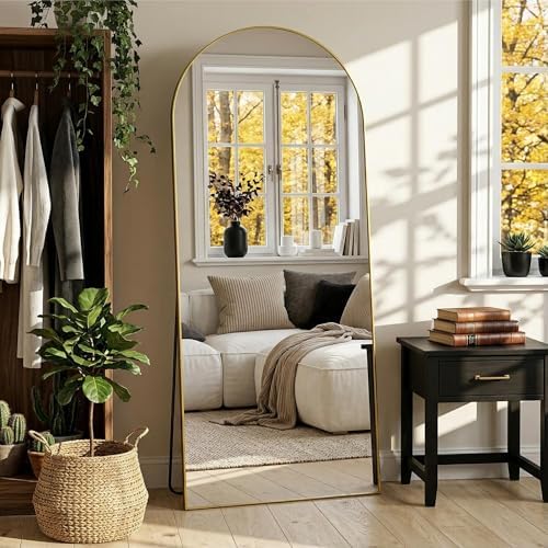 71"x28" Arched Full Length Mirror, Full Body Mirror, Gold - Image 2
