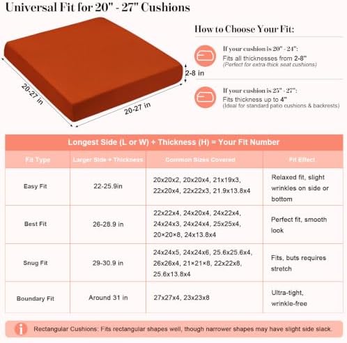 12Pcs Patio Cushion Covers Stretch Outdoor Furniture Protector Slipcovers - Image 3