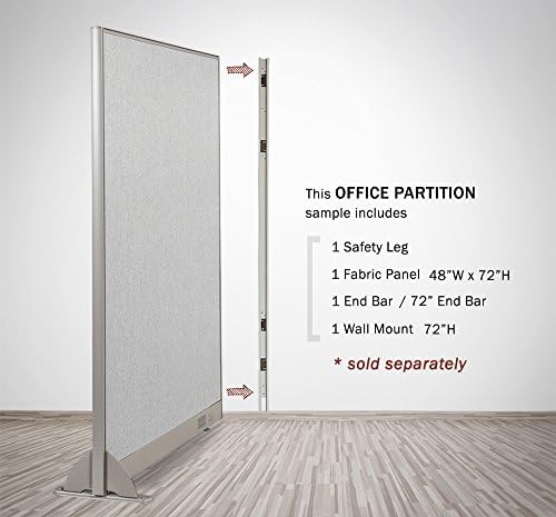 GOF 5ft / 60" H Wall Mount, Office Partition Connectors: L-Post, T-Post, X-Post, Wall Mount Intended to use Full Fabric or Partial Glass Series, Connector only - Image 4