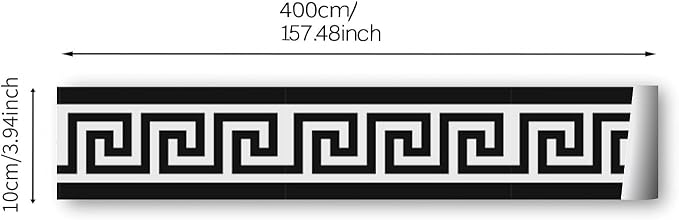 Greece Pattern Wall Border Stickers Peel and Stick Skirting Self Adhesive Bathroom Waist Line Decals Mirror Vinyl Murals - Image 8