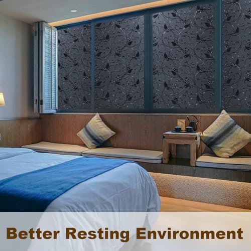 Niviy Static Cling Total Blackout Non-Adhesive Window Film Black Out Windows Covers Bathroom Door Glass Decoration Window Film Privacy Covering (Black, 17.7"x 157.4") - Image 7