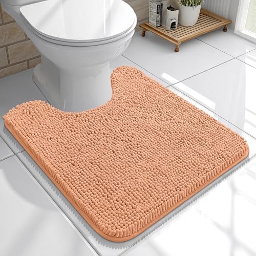OLANLY Toilet Rugs U-Shaped 20x20, Soft Absorbent Chenille Contour Rugs by OLANLY