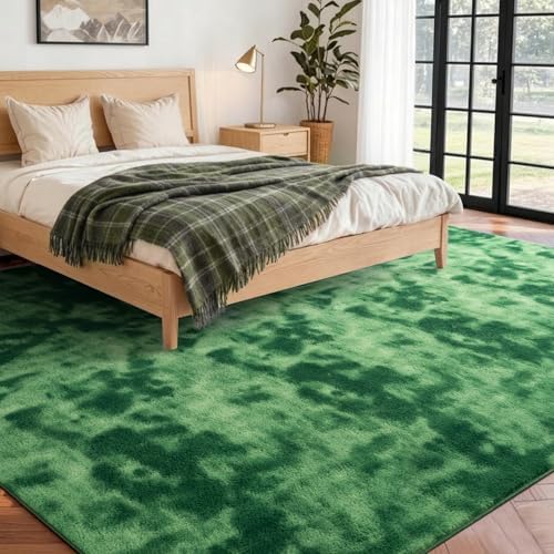 7x10 Large Tie-dye Green Area Rug Non-Slip Washable for Living Room Bedroom - Image 2