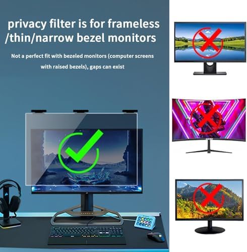 2 Pack Magnetic Hanging Computer Privacy Screen 32'' for 16:9 Aspect Ratio - Image 2
