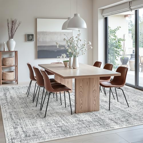 Soalmost 7x10 Area Rug for Living Room Washable Rugs Non-Slip Grey - Image 3
