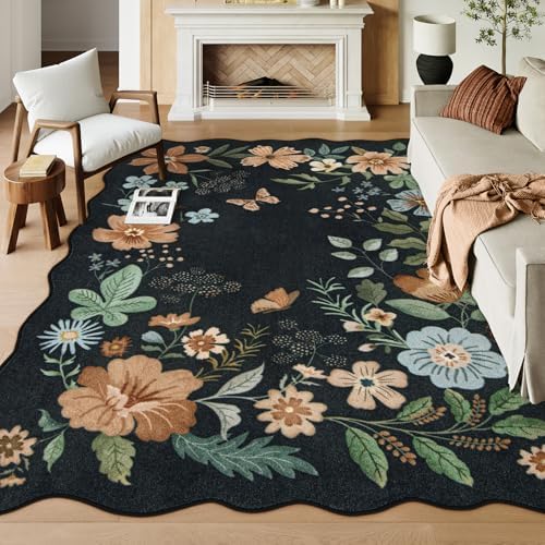Lahome Floral 9x12 Area Rugs for Living Room, Soft Washable Bedroom Rugs by Lahome