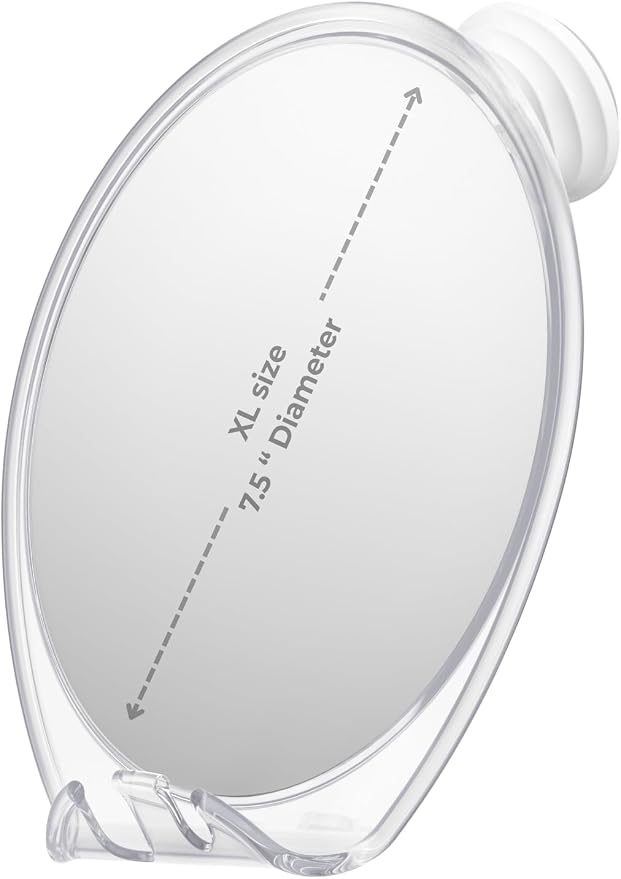 HONEYBULL Fogless Shower Mirror for Shaving with Suction Mount, White Large by HoneyBull