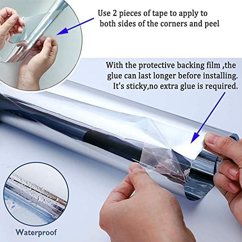 Transparent Decorative Window Film Anti UV Colorful Adhesive Vinyl Heat Insulation Solar Window Tinting Sheets Glass Film for Christmas Home Decoration, 24Inch x 33Feet, Black - Image 5