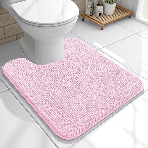 OLANLY Toilet Rugs U-Shaped 20x20, Soft Absorbent Chenille Contour Rugs by OLANLY