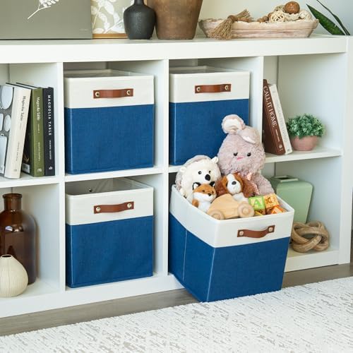 OrganiHaus 11x11 Cube Storage Bins, Set of 4 - Fabric Storage Cubes - Image 3