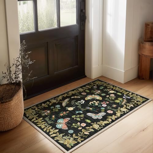 Washable Small Area Rugs for Entryway: 2x3 Throw Rug Door Mat Indoor Entrance Stain Resistant Non-Slip Low Pile Soft Carpets for Kitchen Front Door Indoor Entrance Entry Bedroom Bedside Farmhouse - Image 5
