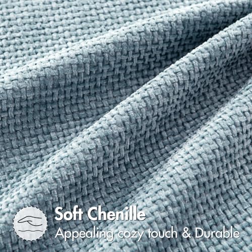 MIULEE Decorative Couch Throw Pillow Covers 20x20 Inch Light Blue 2 Pack - Image 6