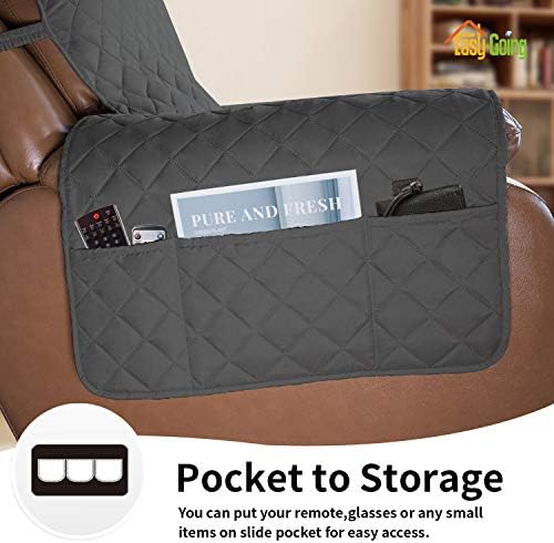 Easy-Going Reversible Couch Cover, Oversized Recliner, Darkgray/Beige - Image 3