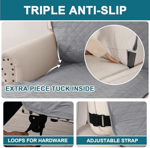Turquoize 100% Waterproof Sofa Covers Chaise Lounge L Shape Sofa Protector - Image 4
