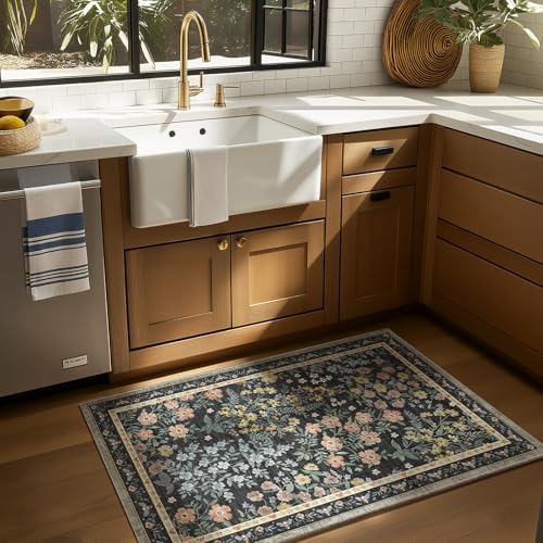 Machine Washable Small Rugs for Entryway: Door Mat Indoor Entrance 2x3 Rug Boho Throw Rug Non-Slip Low Pile Kitchen Rug for Front Door Indoor Entrance Entry Kitchen Bedside Kids Room - Image 2