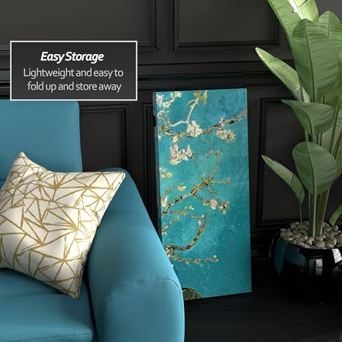 Red Lantern Double Sided Works of Van Gogh Canvas Folding Screen - Almond Blossoms/Wheat Field, 3 ft Short - 3 Panel - Image 3